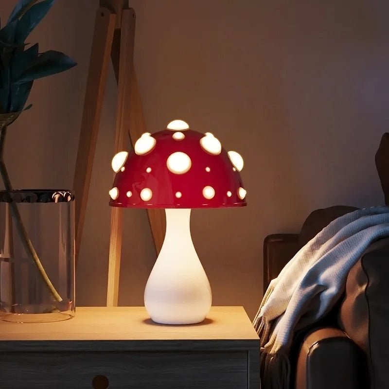 LED Mushroom Table Lamp โ Sleek, Modern Amanita-Inspired Lighting