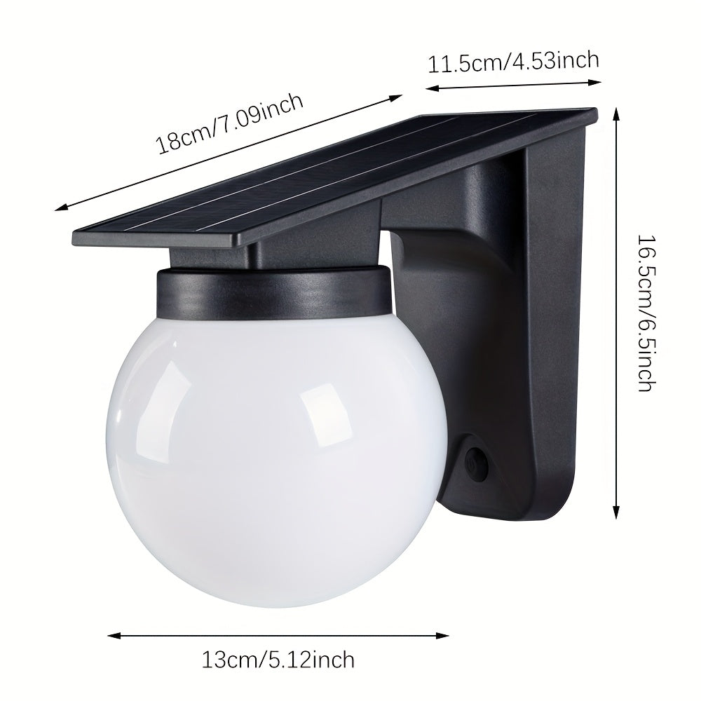 Solar Globe LED Wall Light with Smart Dimming β Premium Outdoor Lighting for Your Exterior