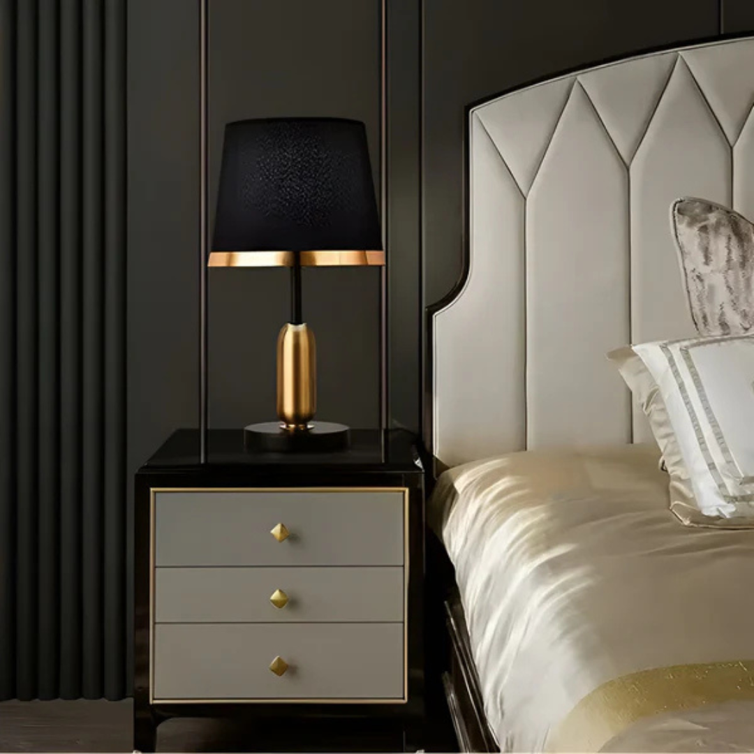 Vintage Black & Gold Table Lamp β Chic Modern Retro Accent Lighting