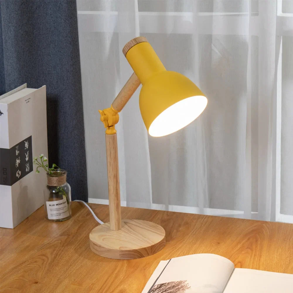 Sleek Nordic Wooden Desk Lamp - Adjustable Modern Table Light