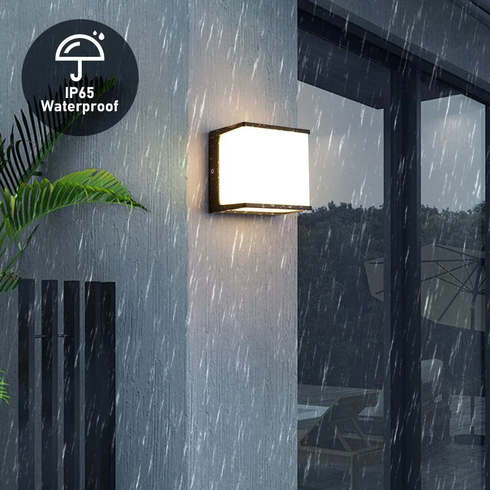 AeroCube Outdoor Wall Light β Sleek Modern Waterproof LED