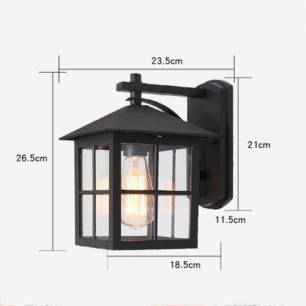 Camden Outdoor Wall Lamp β Vintage E27 Lantern Sconce for Classic Exterior Lighting