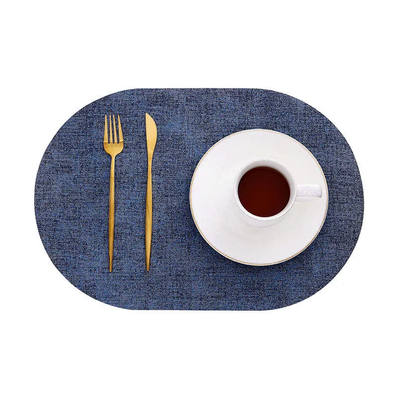 LinoMat Oval Faux Leather Placemats β Heat-Resistant & Non-Slip for Elegant Table Protection