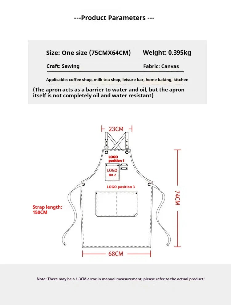 ProWear Canvas Kitchen Apron – Durable Unisex Chef & Workwear