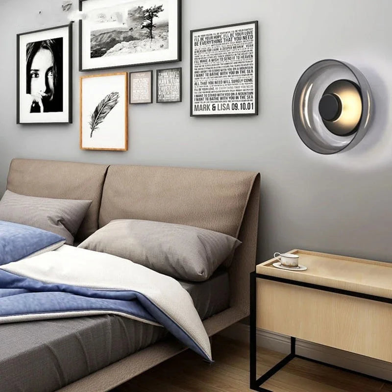 Nordic Glass LED Wall Sconce β Sleek Modern Round Decorative Wall Light