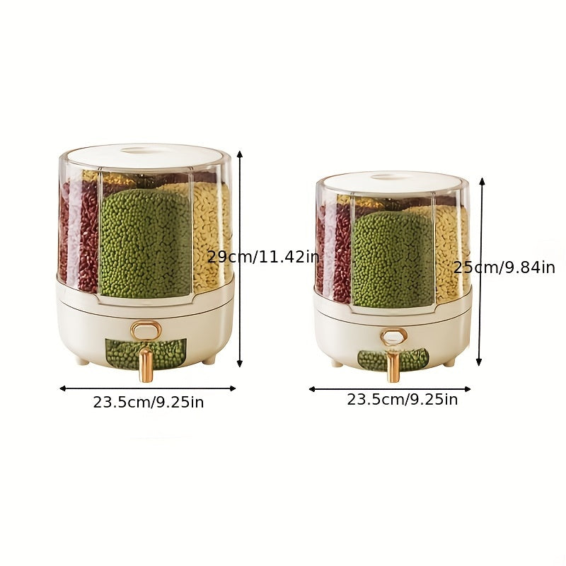 360Β° Rotating Airtight Food Storage Container β Large-Capacity Grain & Cereal Dispenser for Pantry Freshness