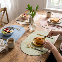 LinoMat Oval Faux Leather Placemats