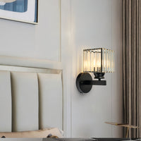 Elegant Crystal Wall Light - Modern Glass & Iron Sconce
