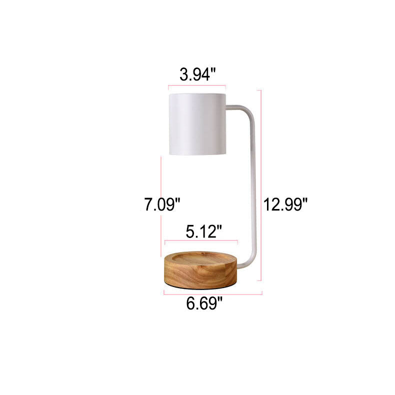 Japanese Minimalist Candle Warmer Lamp with Wooden Base - Dimmable Wax Melter