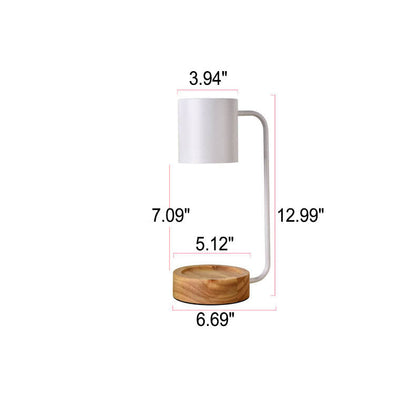Japanese Minimalist Candle Warmer Lamp with Wooden Base - Dimmable Wax Melter