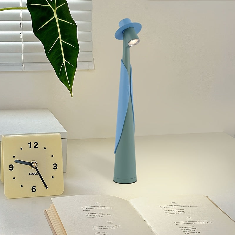 Modern Rechargeable LED Hat Lamp — Dual-Use Desk Light with Creative Touch Control
