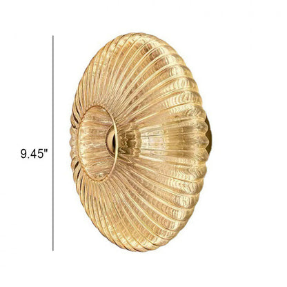 Nordic Vintage Glass Wall Sconce – Striped Round Disc Light for Timeless Ambient Glow