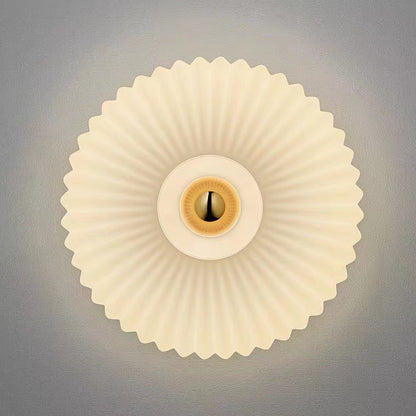 Nordic Vintage Glass Wall Sconce – Striped Round Disc Light for Timeless Ambient Glow