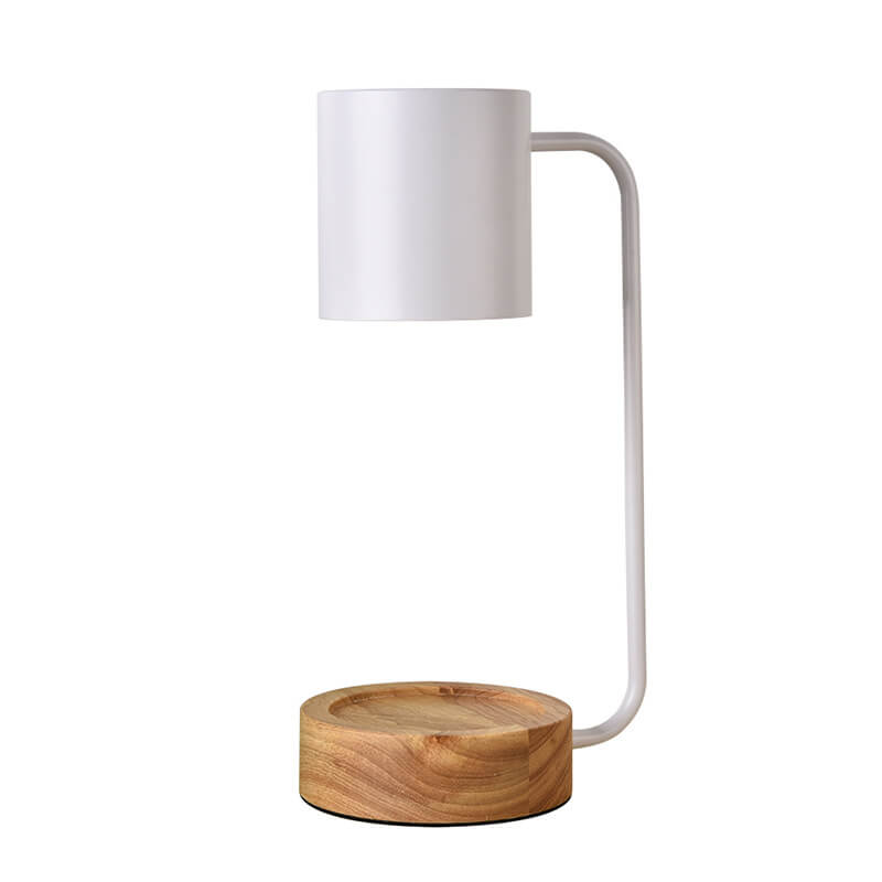 Japanese Minimalist Candle Warmer Lamp with Wooden Base - Dimmable Wax Melter