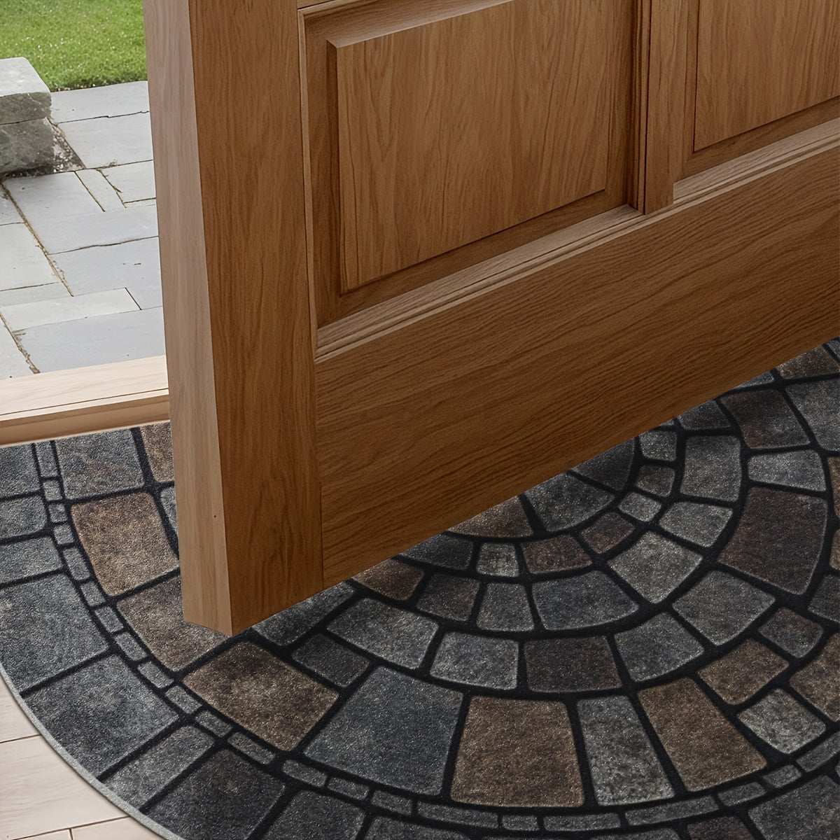 Elegant Half-Circle Mosaic Door Mat – Indoor & Outdoor Use