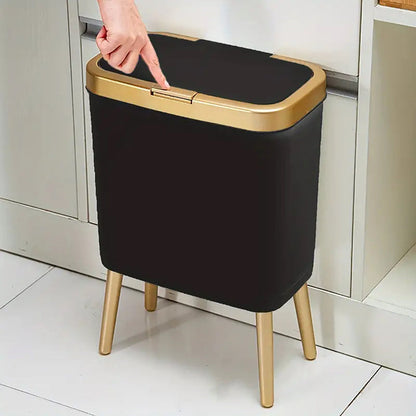15L Modern Odour-Sealing Trash Can with Elevated Legs – Sleek Waste Bin for Kitchen, Living & Bathroom