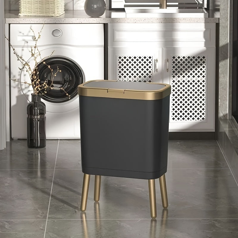 15L Modern Odour-Sealing Trash Can with Elevated Legs – Sleek Waste Bin for Kitchen, Living & Bathroom