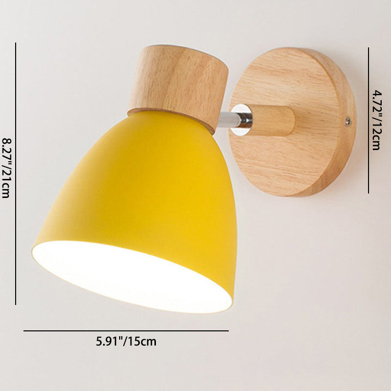 Macaron Lamp: Modern Minimalist Wood & Iron Wall Sconce