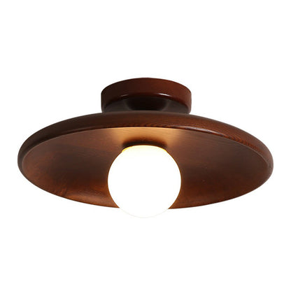 Sleek Modern Wooden Ceiling Light - Minimalist Semi-Flush Mount