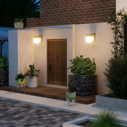 Solar Globe LED Wall Light with Smart Dimming – Premium Outdoor Lighting for Your Exterior