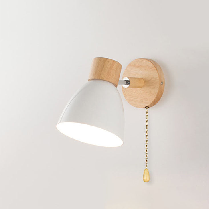 Macaron Lamp: Modern Minimalist Wood & Iron Wall Sconce