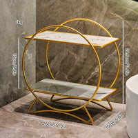 Double-Tier Cat-Ear Base Bathroom Organiser – Stylish Metal Shelf for Cosmetics & Skincare