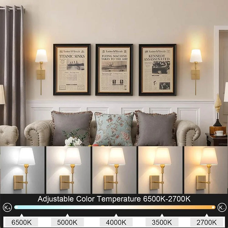 2-Pack Rechargeable Wireless Wall Lights