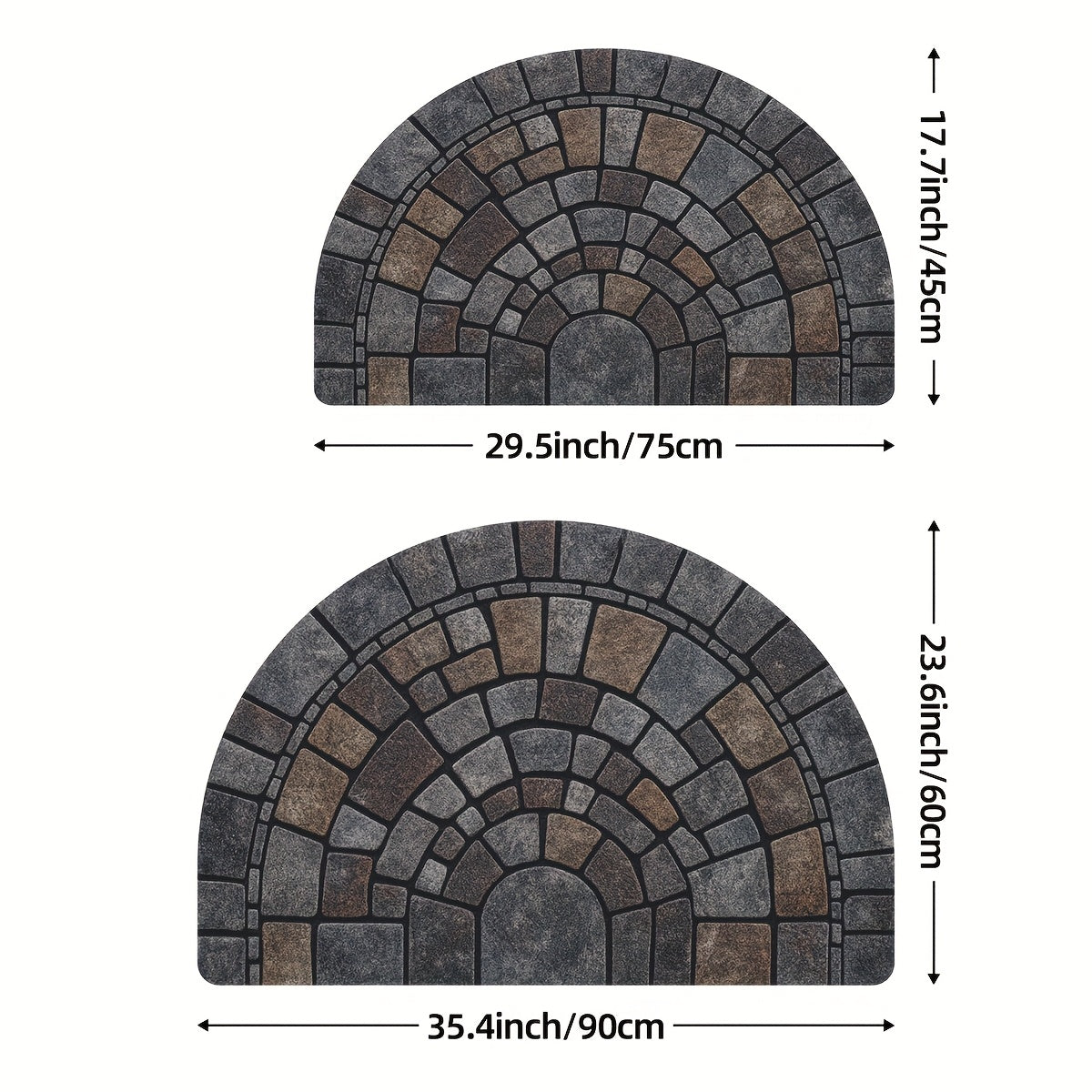 Elegant Half-Circle Mosaic Door Mat – Indoor & Outdoor Use