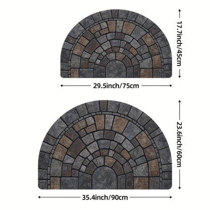 Elegant Half-Circle Mosaic Door Mat – Indoor & Outdoor Use