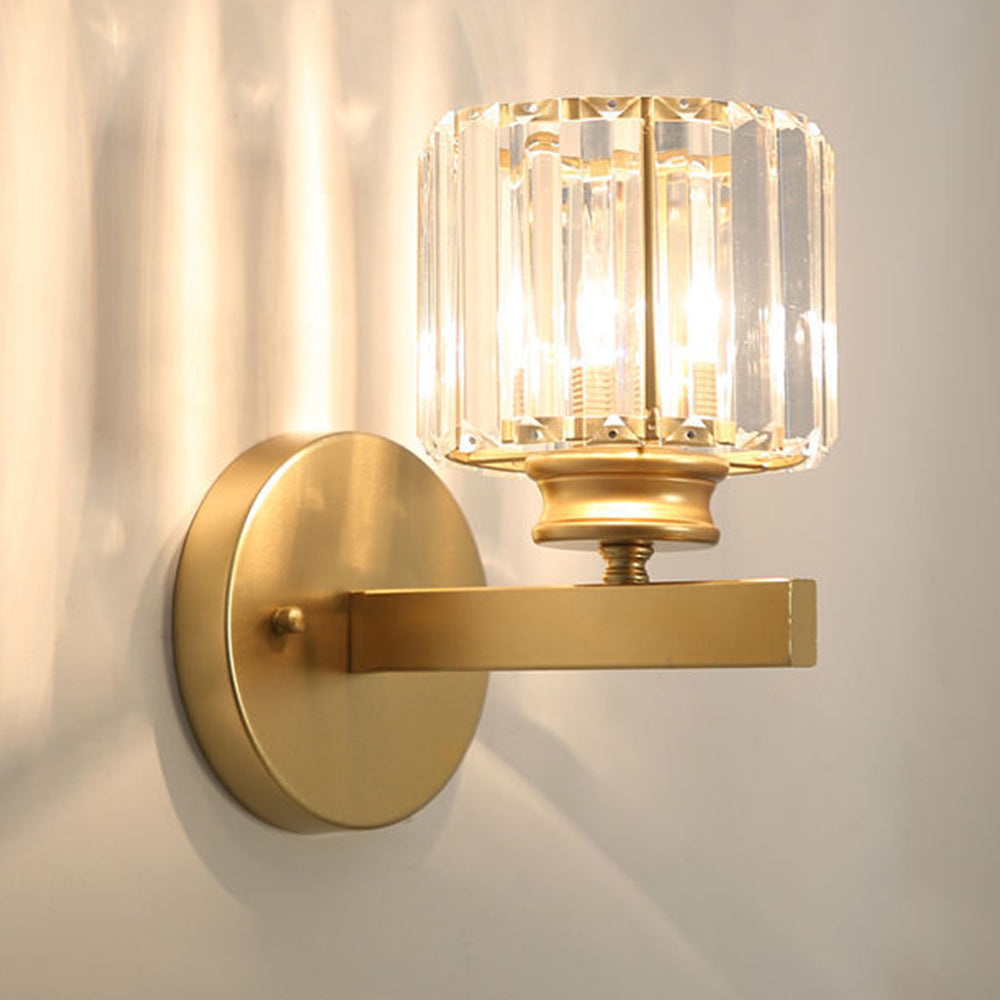 Elegant Crystal Wall Light - Modern Glass & Iron Sconce