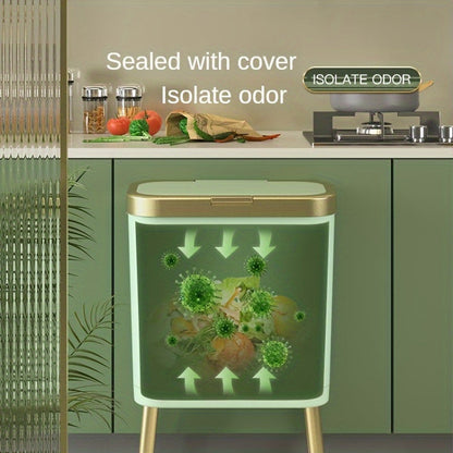 15L Modern Odour-Sealing Trash Can with Elevated Legs – Sleek Waste Bin for Kitchen, Living & Bathroom