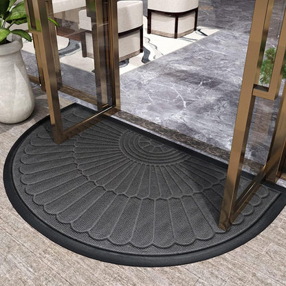 Non-Slip Semi-Circular Rubber Door Mat for Entryways