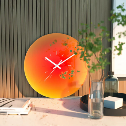Sunset Glass Wall Clock — Modern Gradient Design for a Stylish Space
