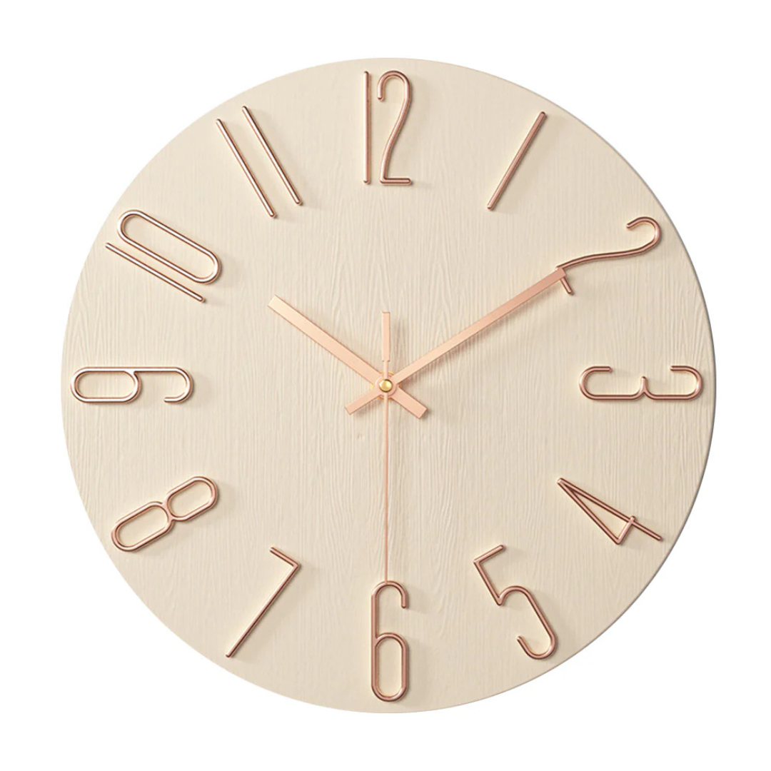 Noble Modern Wall Clock - Elegant Minimalist Gold Design