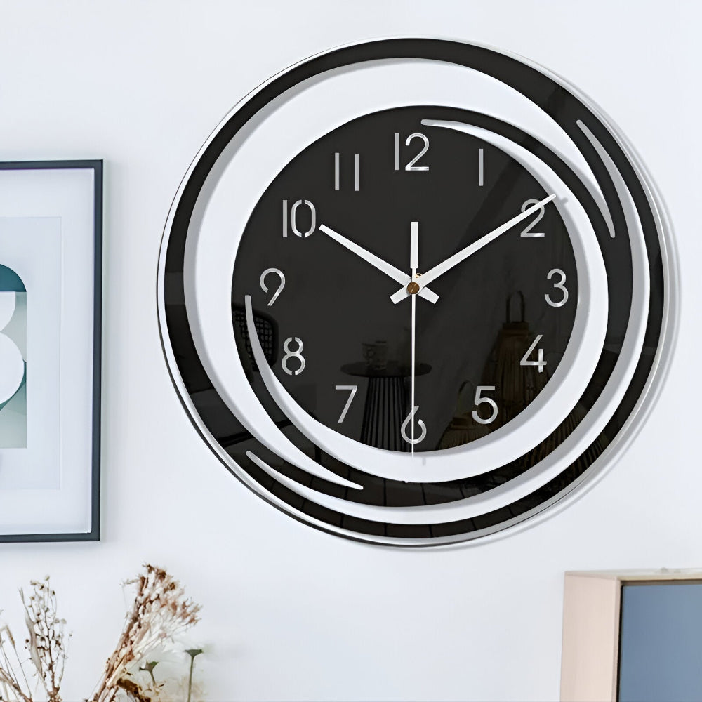 Sorana Modern Black Acrylic Wall Clock - Sleek Scandinavian Design