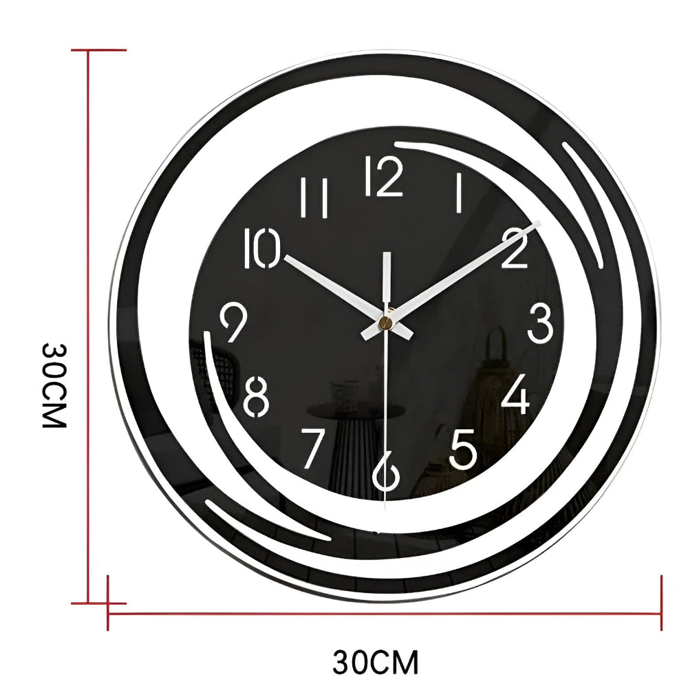 Sorana Modern Black Acrylic Wall Clock - Sleek Scandinavian Design
