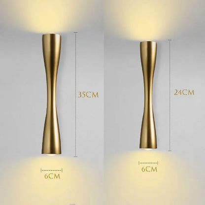 Lux Modern Gold Wall Light - Nordic Up-and-Down Waterproof Sconce