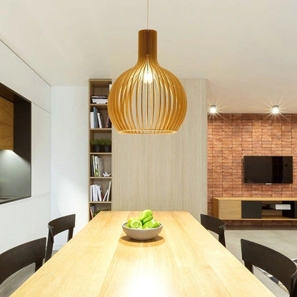 Artisan Wooden Pendant Light — Natural Scandinavian Design for a Warm, Minimal Glow