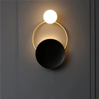 Designer Glass Wall Lamp – Modern Round Glass Sphere with Metal Frame