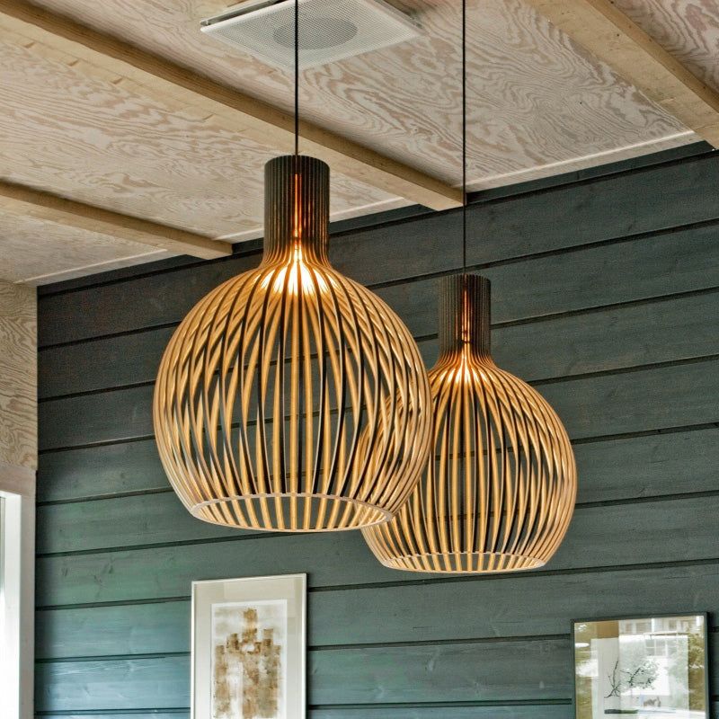 Artisan Wooden Pendant Light — Natural Scandinavian Design for a Warm, Minimal Glow
