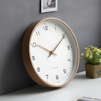 Nordic Wall Clock with a Sleek Minimalist Wood Frame
