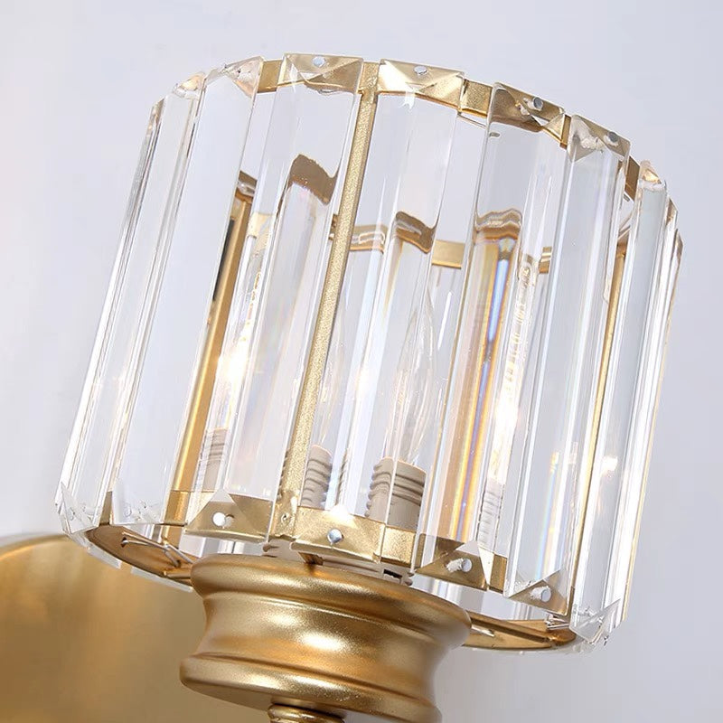 Elegant Crystal Wall Light - Modern Glass & Iron Sconce