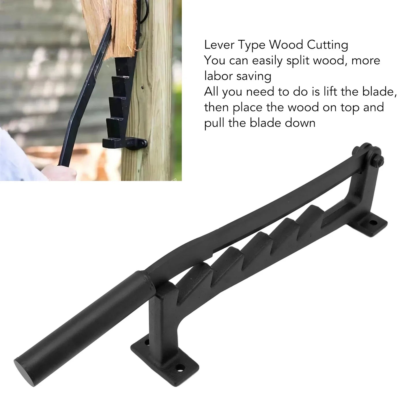 WoodMount Wall-Mounted Kindling Splitter with Premium High-Carbon Steel Cutter