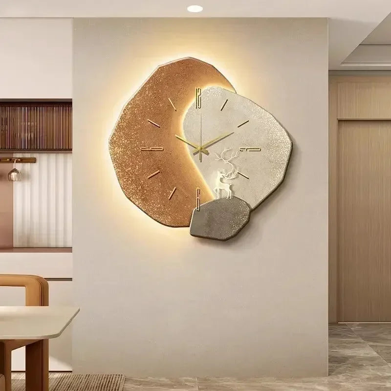 LumoClock - Large Modern Wall Clock with Silent Quartz Movement & Ambient LED Light
