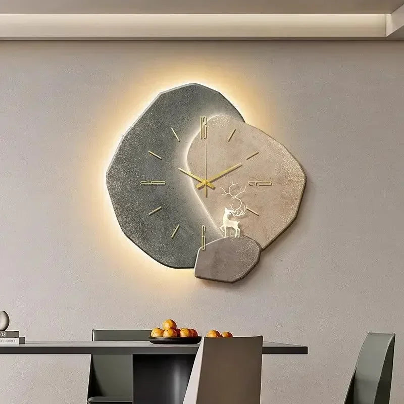 LumoClock - Large Modern Wall Clock with Silent Quartz Movement & Ambient LED Light