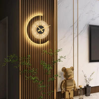 Lunaris LED Wall Clock Lamp — Sleek Post-Modern Sconce with Ambient Illumination