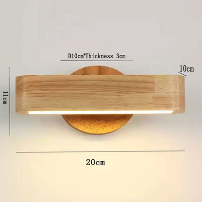 Rotating Wall Lamp — Premium Japanese Solid Wood & Aluminum Design