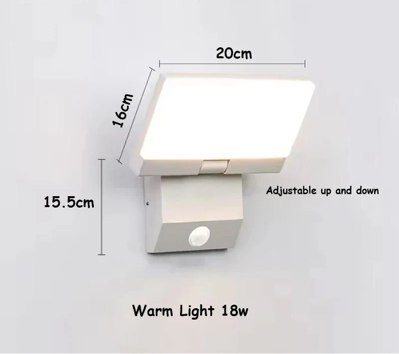 LumiFold Outdoor Wall Light — IP65 Waterproof, Optional Motion Sensor for Safer Exterior Lighting