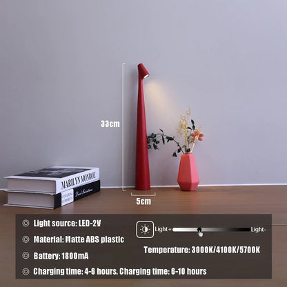 Glowora LED Table Lamp – Rechargeable, Touch-Dim, Adjustable Brightness