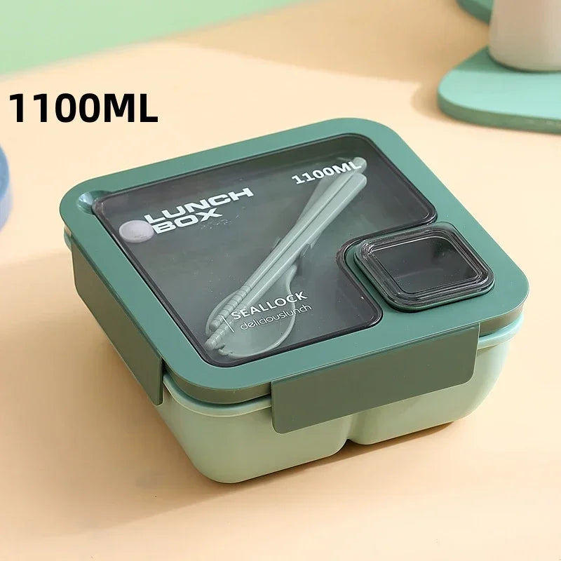 BentoGo Portable Lunch Box - Leak-Proof Bento with Integrated Cutlery, Microwave & Dishwasher Safe